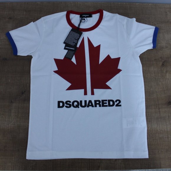 white and blue dsquared t shirt